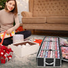 ProPik Wrapping Paper Storage Containers | Gift Wrap Organizer Under Bed | 41x14x6 | Box Holds 18-24 Rolls Up to 40 Long | Holder with Pockets for Ribbon Bows & Accessories (Black)