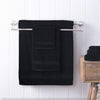 GLAMBURG Ultra Soft 8-Piece Towel Set - 100% Pure Ringspun Cotton, Contains 2 Oversized Bath Towels 27x54, 2 Hand Towels 16x28, 4 Wash Cloths 13x13 - Ideal for Everyday use, Hotel & Spa - Black