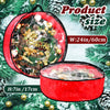 Dunzy 8 Pieces Christmas Wreath Storage Bag Garland Wreath Container Tear Resistant Fabric Round Wreath Boxes with Clear Window for Storage for Xmas Holiday Ornament (Red,24'')