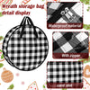 4 Pieces Christmas Wreath Storage Bag Round Buffalo Plaid Wreaths Storage Container Large Zippered Wreaths Holder Container with Handles for Xmas Holiday Party (Black and White, 24 Inch, 30 Inch)