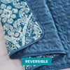 Comfort Spaces Reversible Quilt Set-Vermicelli Stitching Design All Season, Lightweight, Coverlet Bedspread Bedding, Matching Shams, Twin/Twin XL (66 in x 90 in), Gloria Damask Aqua 2 Piece