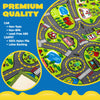 JOYIN Kids Play Rugs - 12 Pull-Back Vehicle Set - Durable Carpet Playmat Rug - City Pretend Play - Toddler Car Track Rug