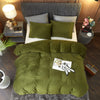 Ivellow Velvet Duvet Cover Queen Set Sage Green Comforter Cover 3Pcs Ultra Soft Cover Breathable Solid Luxury Flannel Velour Duvet Cover Zipper Closure Corner Tie