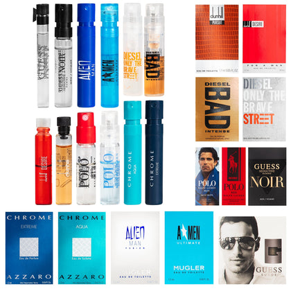 Infinite Scents Cologne Samples Pack Gift Set for Men: 12 Designer Fragrances + Pocket-Sized Pouch - Travel-Size