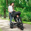 Delta Children Apollo Jogging Stroller - Shock Absorbing Frame with Large Canopy & Recline - Car Seat Compatible, Black