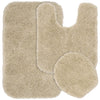 Garland Rug Serendipity 3 Piece Shaggy Nylon Washable Bathroom Rug Set Linen