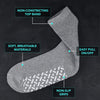 Debra Weitzner 6 Pairs Non-Binding Loose Fit Sock - Non-Slip Diabetic Socks for Men and Women - Ankle Crew Grey