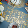 Snowkingdom 2 Pieces Gold Table Runner, Sequin Glitter Foil Metallic Gold Thin Mesh Table Runner Roll 11