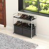 Simple Houseware 3-Tier Closet Storage with 2 Drawers, Dark Grey