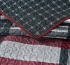 All American Collection New 3pc Plaid Printed Reversible Bedspread/Quilt Set (Full/Queen Size)