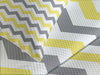 Lunarable Geometric Bedspread, Horizontal Chevron Pattern Zigzag Endless Simplicity Design Print, Decorative Quilted 3 Piece Coverlet Set with 2 Pillow Shams, Queen Size, White Yellow